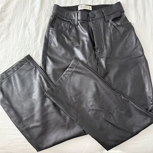 Abercrombie & Fitch Black High Rise leather pant
